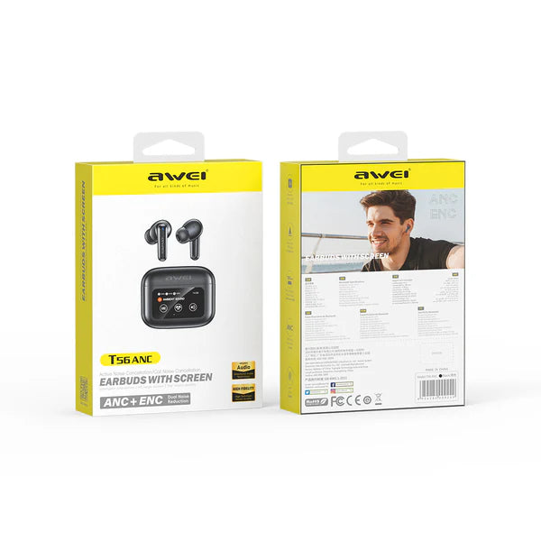 AWEI T56ANC Touch Color Screen Bluetooth EarBuds