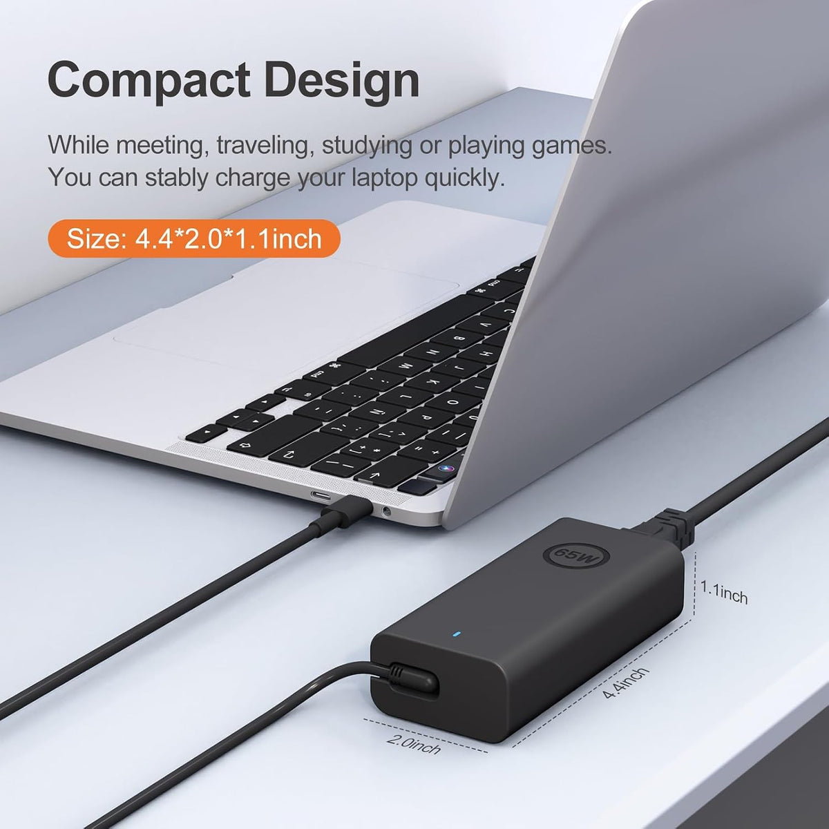 Dell Type C Laptop Charger with Adapter (blue tip)