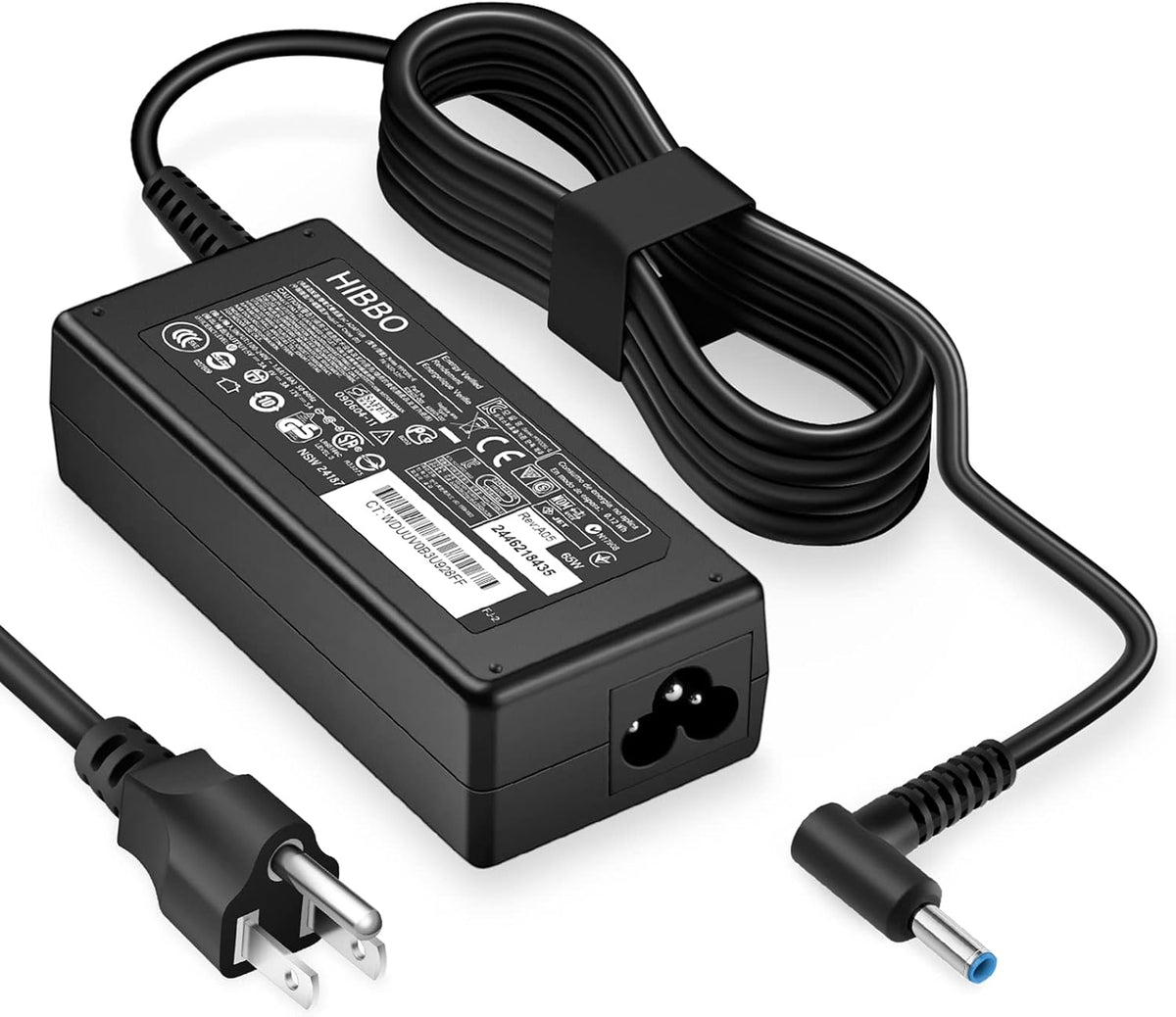 HP Laptop Computer 65W 45W Smart Blue Tip Power Adapter