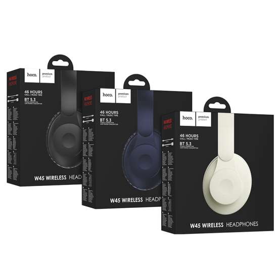 HOCO. Wireless Headphone W45 (BT v5.3) Supports AUX Mode