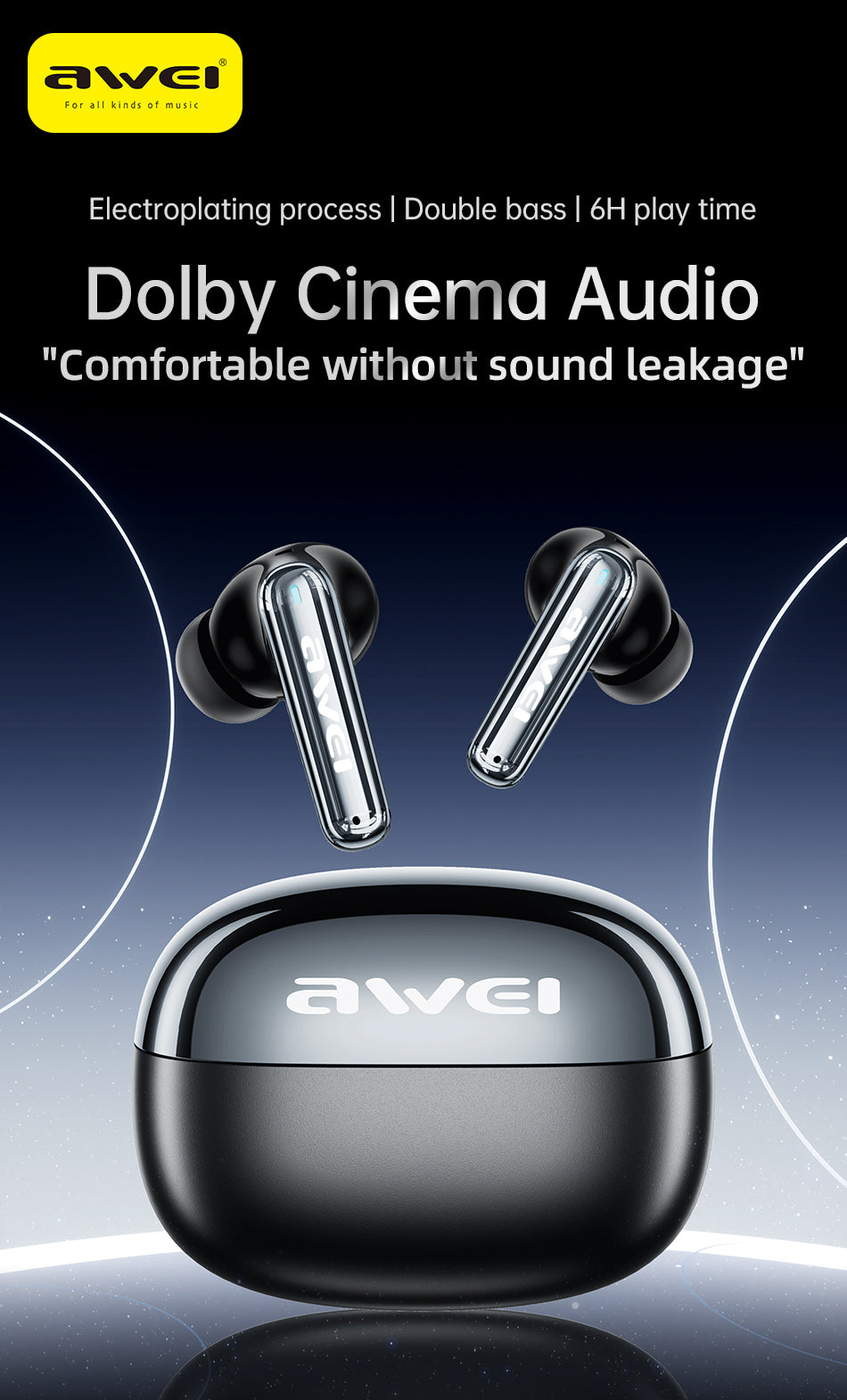 Awei T92 ANC Pro Earphones In-Ear Immersive Sound Earbuds